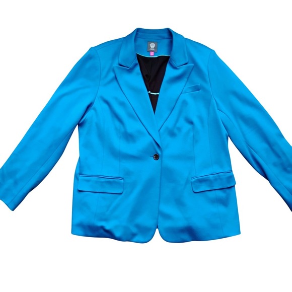 Vince Camuto Womens turquoise One Button Blazer Career Office Jacket 16 W - Picture 3 of 6